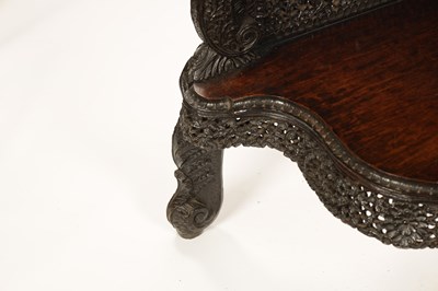 Lot 216 - A FINE PAIR OF 19TH-CENTURY ANGLO-INDIAN HARDWOOD WHATNOTS