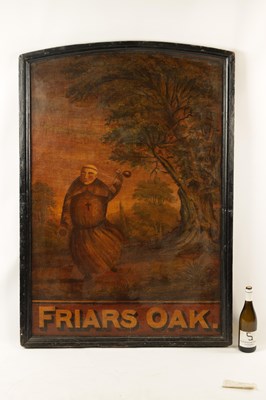 Lot 710 - A 19TH CENTURY PAINTED OAK TAVERN SIGN FOR THE FRIARS OAK