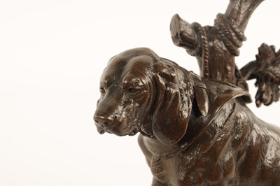 Lot 728 - JOSEPH FRANCOIS VICTOR CHEMIN A 19TH CENTURY BRONZE SEATED DOG SCULPTURE