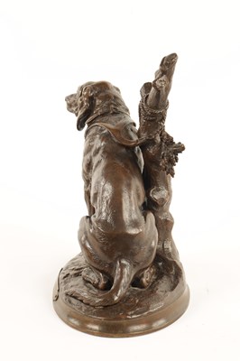 Lot 728 - JOSEPH FRANCOIS VICTOR CHEMIN A 19TH CENTURY BRONZE SEATED DOG SCULPTURE