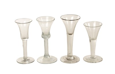 Lot 17 - A COLLECTION OF FOUR 18TH CENTURY WINE GLASSES