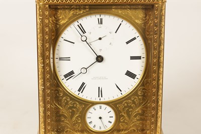 Lot 773 - BOURDIN, PARIS. A FINE EARLY FRENCH GRAND SONNERIE CARRIAGE CLOCK WITH DUPLEX ESCAPEMENT