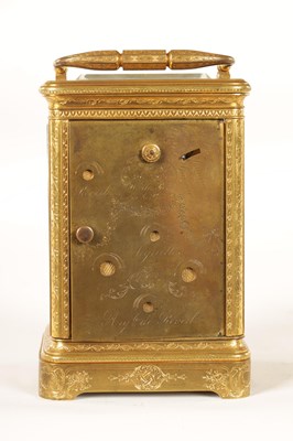 Lot 773 - BOURDIN, PARIS. A FINE EARLY FRENCH GRAND SONNERIE CARRIAGE CLOCK WITH DUPLEX ESCAPEMENT