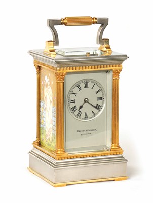 Lot 986 - A LATE 19TH CENTURY FRENCH PORCELAIN PANELLED REPEATING CARRIAGE CLOCK