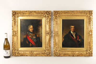 Lot 798 - A PAIR OF 19TH-CENTURY OIL ON PANELS - HALF LENGTH PORTRAITS