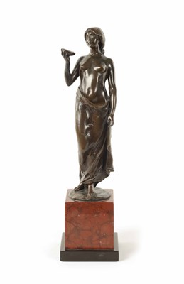 Lot 614 - FRANZ PELESCHKA-LUNARD (AUSTRIAN, b1873) AN ART DECO FIGURAL BRONZE SCULPTURE