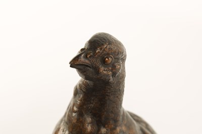 Lot 608 - JULES MOIGNIEZ (FRENCH, 1835-1894) A PATINATED BRONZE SCULPTURE OF A PARTRIDGE