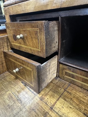 Lot 1316 - AN EARLY 18TH CENTURY HERRINGBANDED FIGURED WALNUT SECRETAIRE CHEST ON CHEST WITH STARBURST BASE