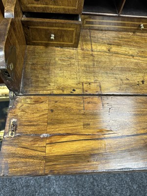Lot 1316 - AN EARLY 18TH CENTURY HERRINGBANDED FIGURED WALNUT SECRETAIRE CHEST ON CHEST WITH STARBURST BASE