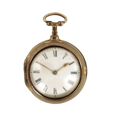 Lot 379 - CHARLES PACKHAM, BURWASH. A GEORGE III PAIR CASED VERGE POCKET WATCH