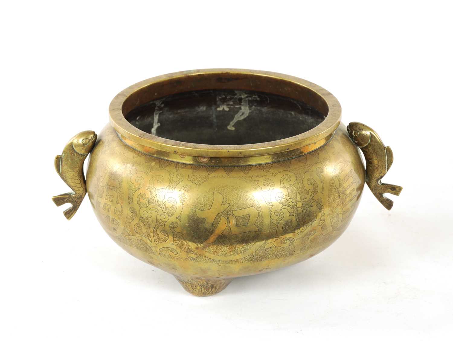 Lot 292 - A 19TH CENTURY CHINESE CAST BRASS CENSOR