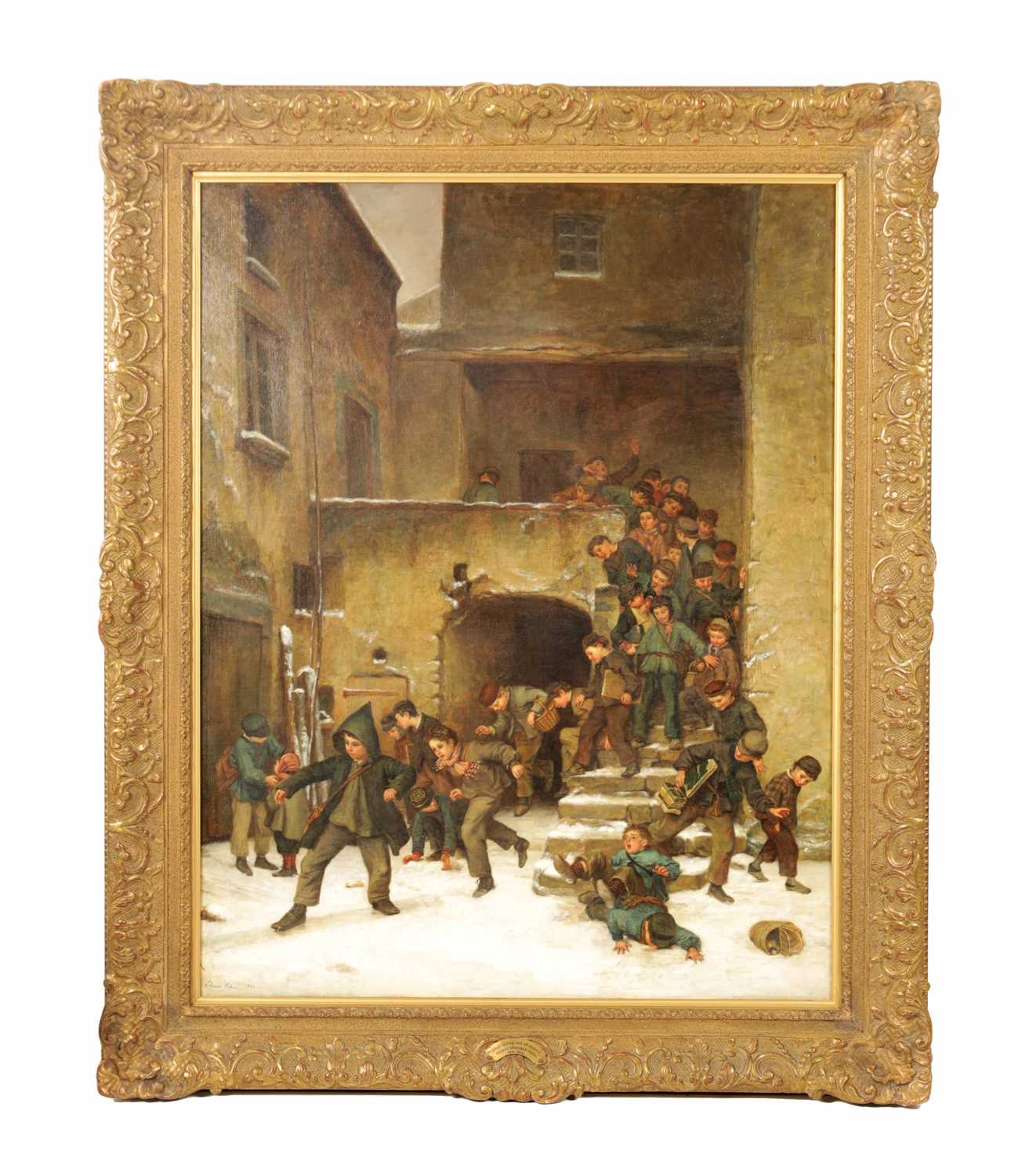 Lot 894 - PIERRE-EDOUARD FRERE (FRENCH, 1819-1886) OIL ON CANVAS 'PLAY TIME AFTER SCHOOL'