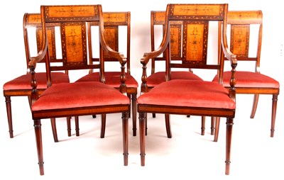 Lot 722 - A fine set of six Edwardian Mahogany and...