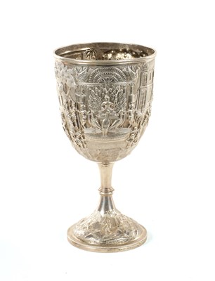 Lot 237 - A 19TH CENTURY INDIAN SILVER GOBLET BY COOKE & KELVEY CALCUTTA