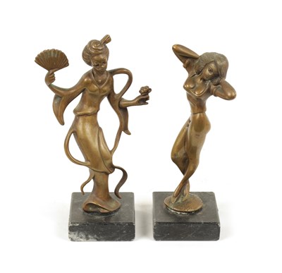 Lot 611 - A PAIR OF 20TH CENTURY BRONZE SCULPTURES