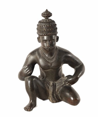 Lot 243 - AN EARLY BAYON STYLE BRONZE FIGURE OF VISHVAKARMAN