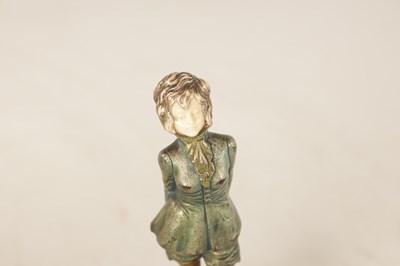Lot 646 - AN ART DECO COLD-PAINTED BRONZE AND IVORY FIGURE OF A YOUNG LADY
