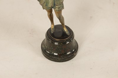 Lot 646 - AN ART DECO COLD-PAINTED BRONZE AND IVORY FIGURE OF A YOUNG LADY