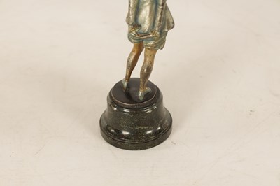 Lot 646 - AN ART DECO COLD-PAINTED BRONZE AND IVORY FIGURE OF A YOUNG LADY