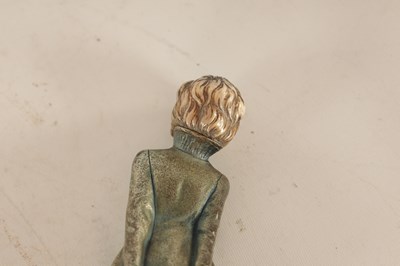 Lot 646 - AN ART DECO COLD-PAINTED BRONZE AND IVORY FIGURE OF A YOUNG LADY