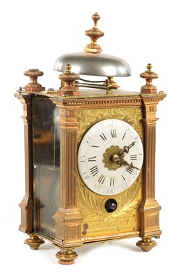 Lot 920 - AN EARLY 19TH CENTURY FRENCH CAPUCINE STYLE CARRIAGE/MANTEL CLOCK