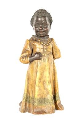 Lot 600 - AN AUSTRIAN COLD PAINTED TERRACOTTA FIGURE BY GOLDSCHEIDER