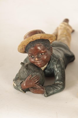 Lot 726 - A PAIR OF LATE 19TH CENTURY COLD PAINTED TERRACOTTA FIGURES BY JOHANN MARESCH