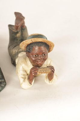 Lot 726 - A PAIR OF LATE 19TH CENTURY COLD PAINTED TERRACOTTA FIGURES BY JOHANN MARESCH