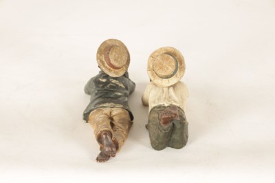 Lot 726 - A PAIR OF LATE 19TH CENTURY COLD PAINTED TERRACOTTA FIGURES BY JOHANN MARESCH