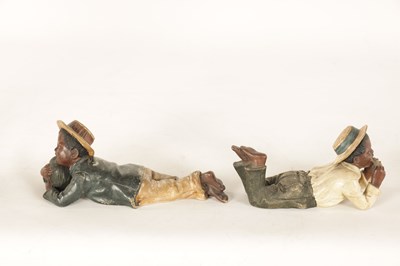 Lot 726 - A PAIR OF LATE 19TH CENTURY COLD PAINTED TERRACOTTA FIGURES BY JOHANN MARESCH