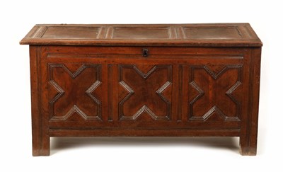 Lot 1227 - A 17TH CENTURY JOINED OAK COFFER