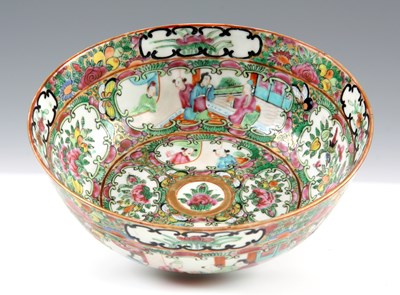 Lot 213 - A 19TH CENTURY CANTON BOWL brightly painted...