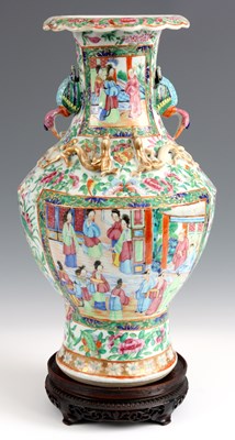 Lot 214 - A LARGE 19TH CENTURY CANTON CHINESE VASE ON...