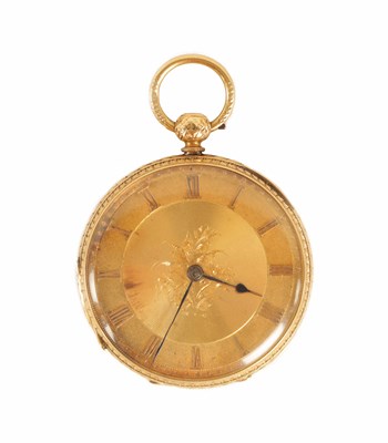 Lot 384 - A LATE 19TH CENTURY ENGLISH 18CT GOLD OPEN FACED POCKET WATCH