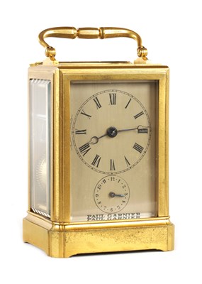 Lot 987 - AN EARLY FRENCH GILT ONE-PIECE CASE CARRIAGE CLOCK SIGNED PAUL GARNIER