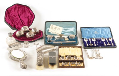 Lot 403 - A COLLECTION OF 19TH CENTURY SILVER ITEMS