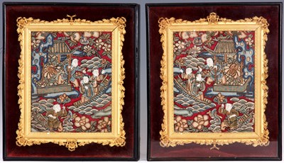 Lot 226 - A PAIR OF 18TH CENTURY ORIENTAL NEEDLEWORK...