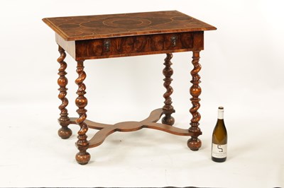 Lot 1364 - A WILLIAM AND MARY OYSTERED LABURNUM AND HOLLY GEOMETRICALLY INLAID SIDE TABLE