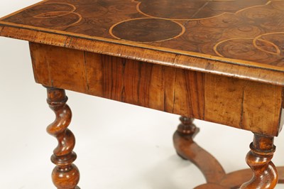 Lot 1364 - A WILLIAM AND MARY OYSTERED LABURNUM AND HOLLY GEOMETRICALLY INLAID SIDE TABLE