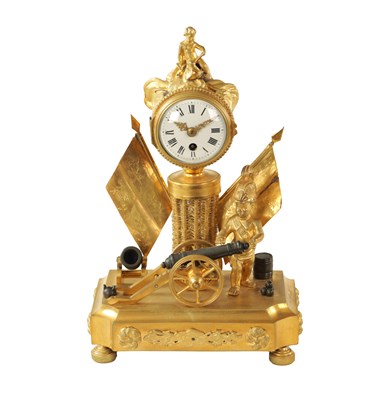 Lot 952 - A 19TH CENTURY FRENCH BRONZE AND ORMOLU FIGURAL MANTEL CLOCK