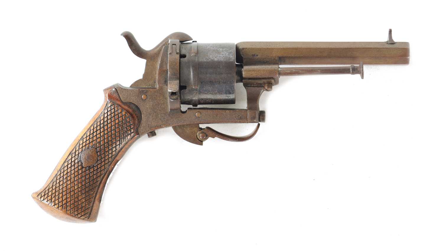 Click A Revolver Lot 482 - A SMALL 19TH CENTURY PINFIRE REVOLVER
