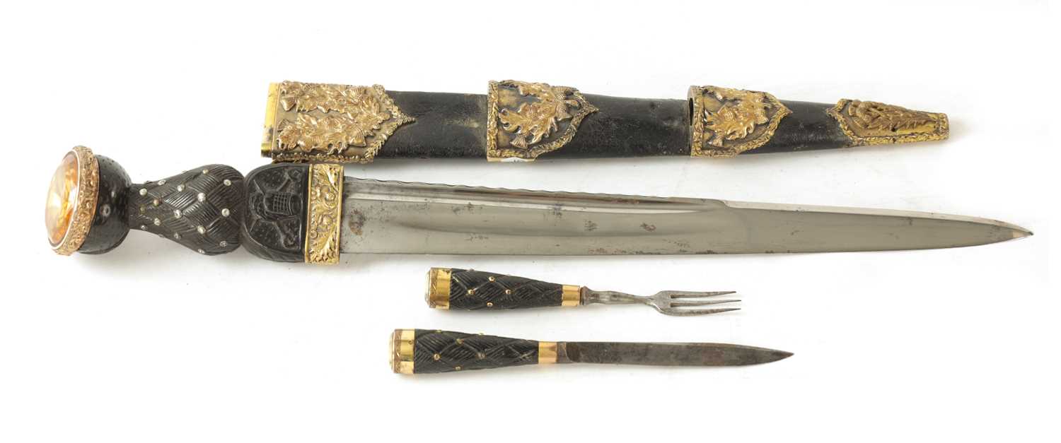 Lot 478 - A GILT MOUNTED SCOTTISH DRESS DIRK