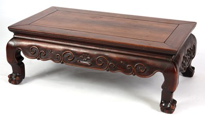 Lot 234 - A 19TH CENTURY CHINESE HARDWOOD LOW OCCASIONAL...