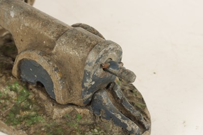 Lot 587 - A 20TH CENTURY PAINTED CAST IRON 'TANK AND CANNON' MECHANICAL MONEY BOX DESIGNED AND PATENTED BY STARKIE'S OF BURNLEY, 1920