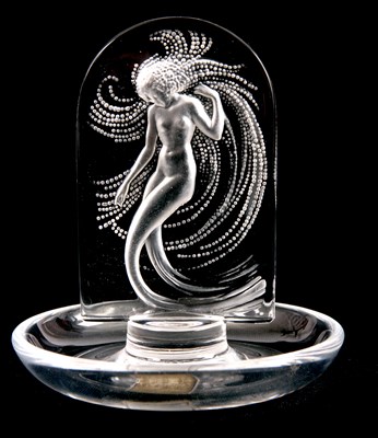 Lot 24 - A LALIQUE GLASS NAIADES PIN TRAY signed to the...