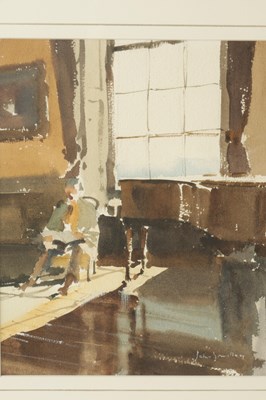 Lot 877 - A 20TH CENTURY IMPRESSIONIST WATERCOLOUR OF AN INTERIOR SCENE