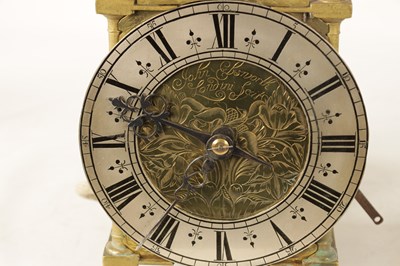 Lot 735 - AN UNUSUAL THIRD QUARTER 17TH CENTURY BRASS LANTERN CLOCK JOHN EBSWORTH, LONDINI FECIT