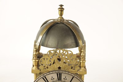 Lot 735 - AN UNUSUAL THIRD QUARTER 17TH CENTURY BRASS LANTERN CLOCK JOHN EBSWORTH, LONDINI FECIT