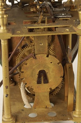 Lot 735 - AN UNUSUAL THIRD QUARTER 17TH CENTURY BRASS LANTERN CLOCK JOHN EBSWORTH, LONDINI FECIT