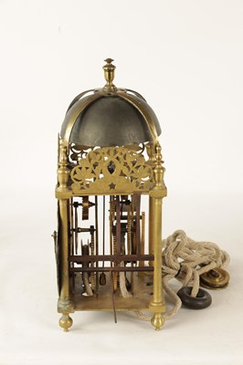 Lot 735 - AN UNUSUAL THIRD QUARTER 17TH CENTURY BRASS LANTERN CLOCK JOHN EBSWORTH, LONDINI FECIT